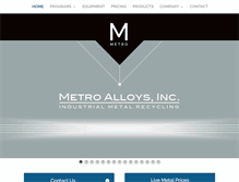 Tablet Screenshot of metroalloysinc.com